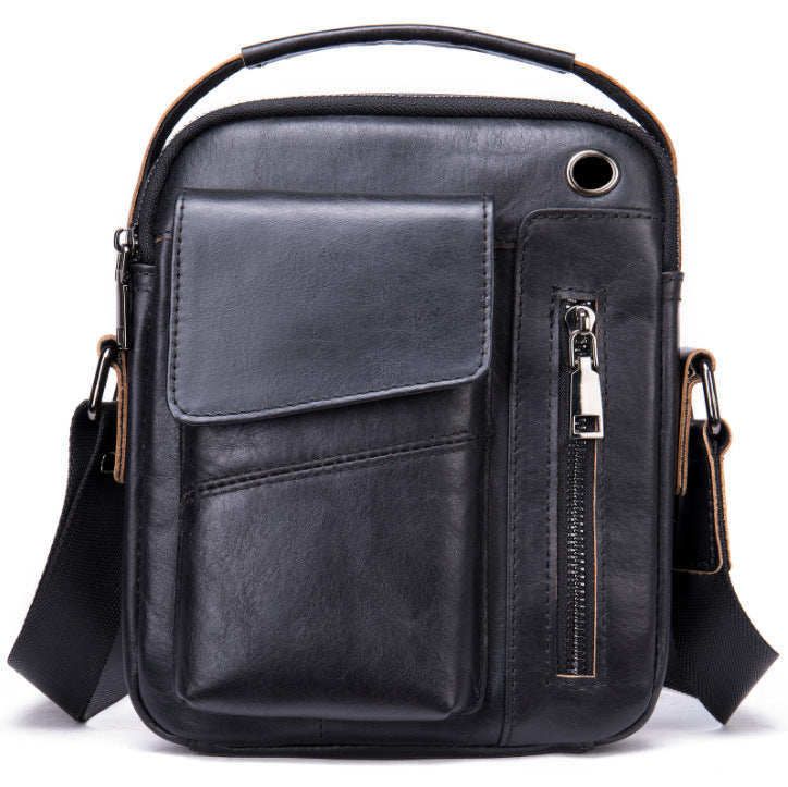 mens business minimalist leather crossbody bag