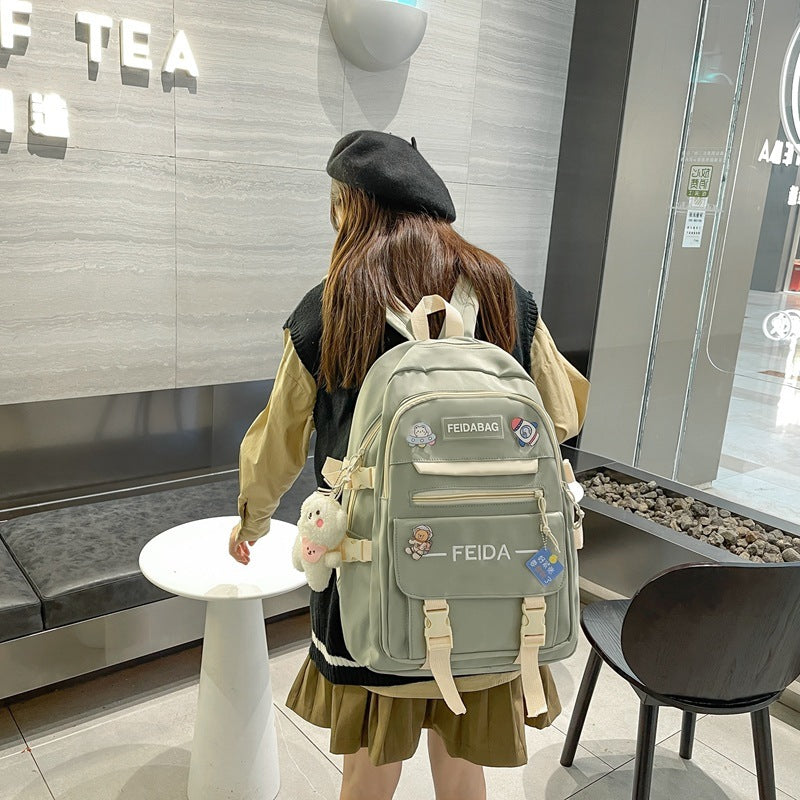 Elegant Mori Leisure Backpack Large Capacity Early High School Student Schoolbag