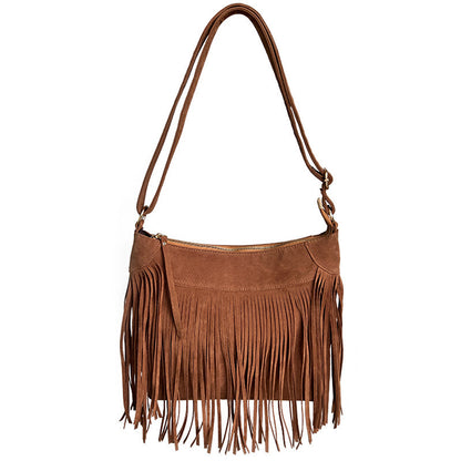 tassel retro crossbody fashionable all match simple shoulder bag