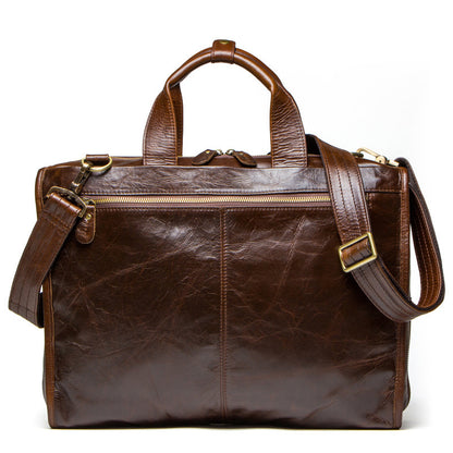 cowhide business briefcase mens shoulder messenger bag casual computer bag