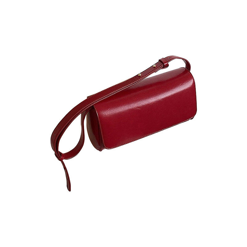 new retro wine red underarm bag