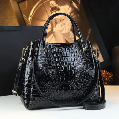 Stylish Textured And Colorful Crocodile-Print Womens Shoulder Bag
