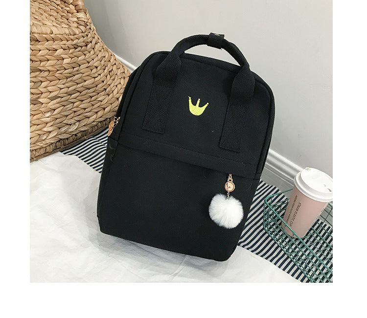 korean canvas student schoolbag embroidery pattern