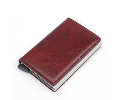 automatic pop up leather card holder