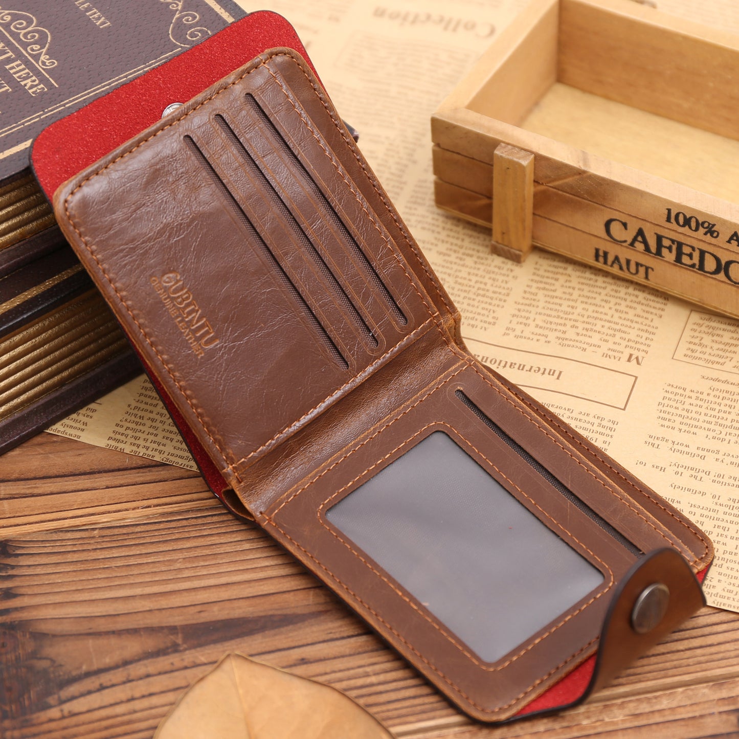 tri fold retro casual wallet card holder