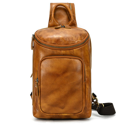 mens retro crazy horse skin shoulder bag