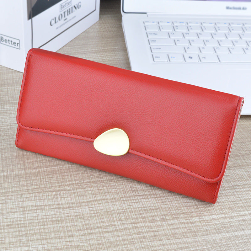 womens long wallet soft leather wallet multi card slot card holder retro fashion minimalism large capacity handbag