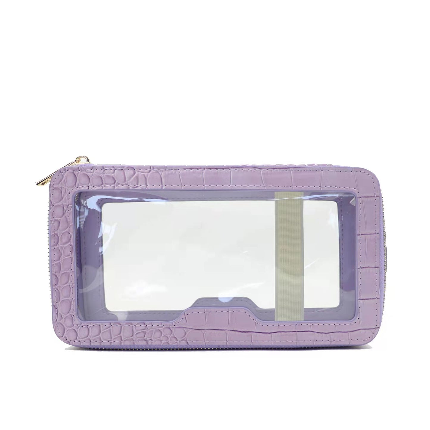 convenient leather transparent tpu cosmetic bag