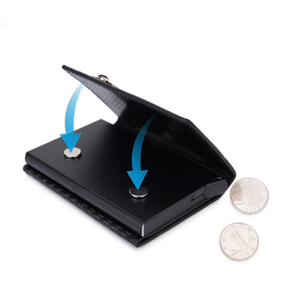 european and american anti theft metal wallet mens short version