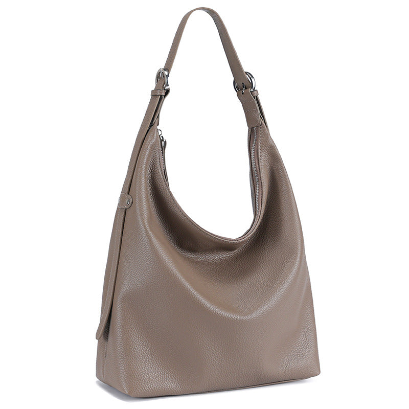 Womens Versatile Large-Capacity Genuine Leather Shoulder Bag