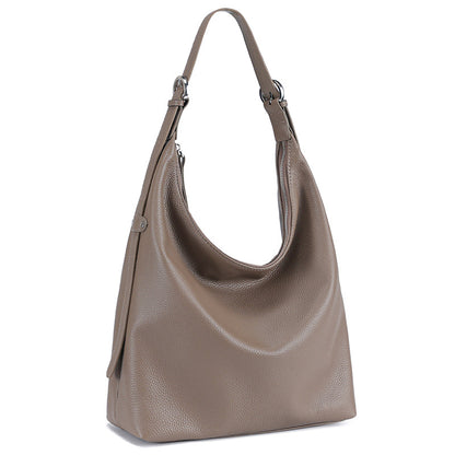 Womens Versatile Large-Capacity Genuine Leather Shoulder Bag