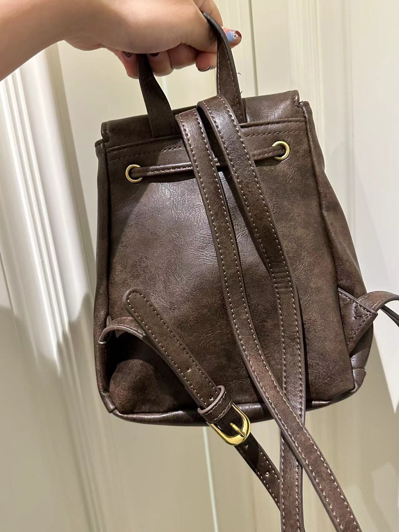 retro american brown backpack new