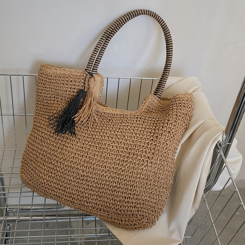 winter fashion straw casual tote bag