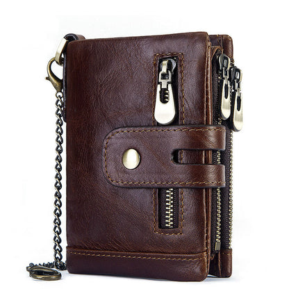 large capacity snap back zipper wallet