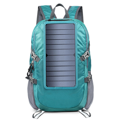 solar backpack foldable hiking daypack with 5v power supply