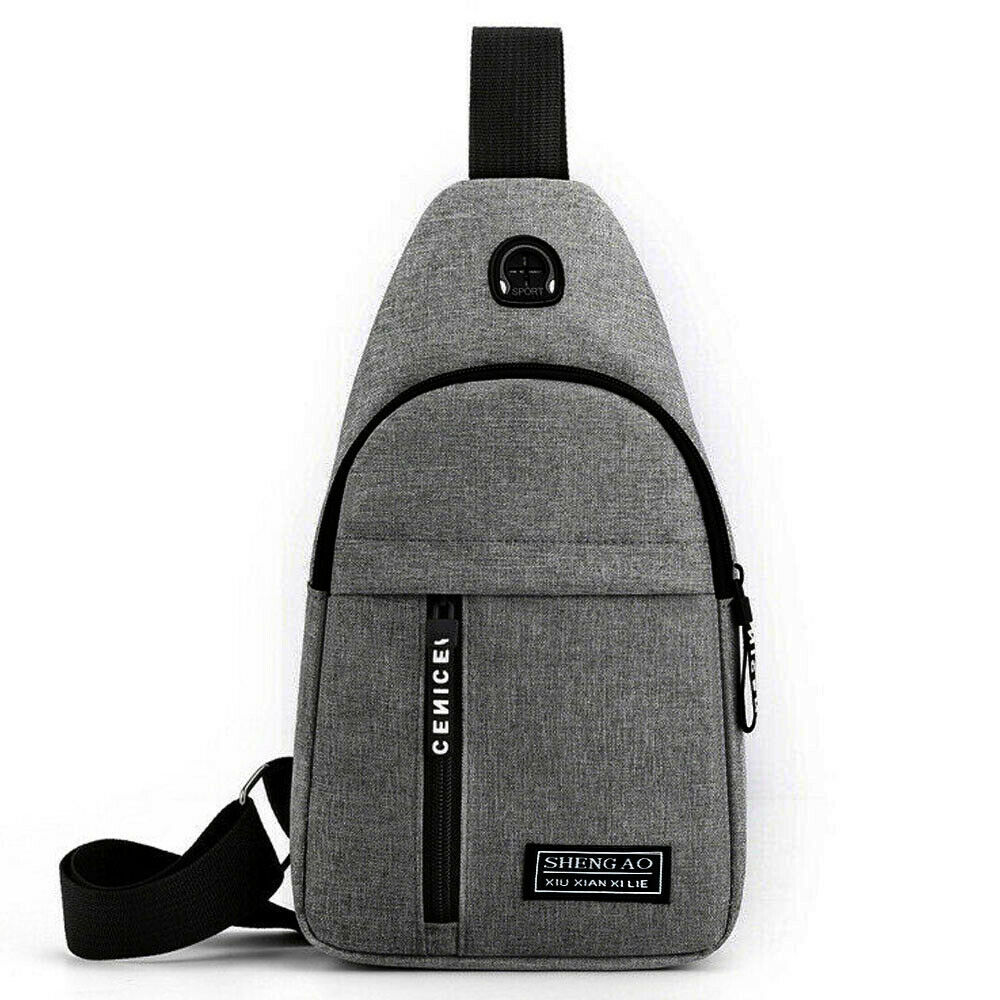 mens sling bag cross body handbag chest bag shoulder pack sports travel backpack gray