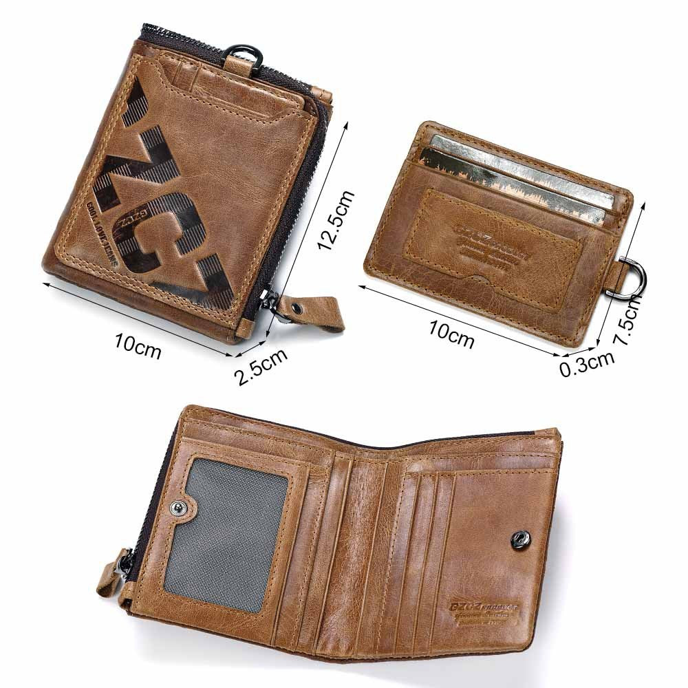 mens crazy cow leather retro wallet