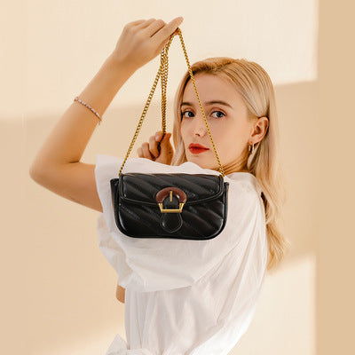 embroidered chain design crossbody mini bag