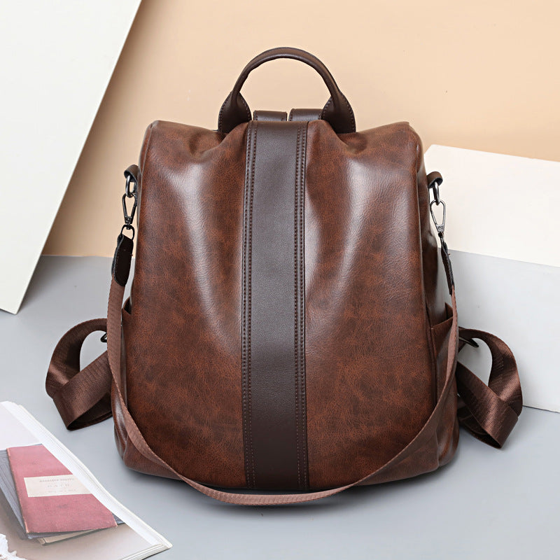 womens fashion soft leather backpack