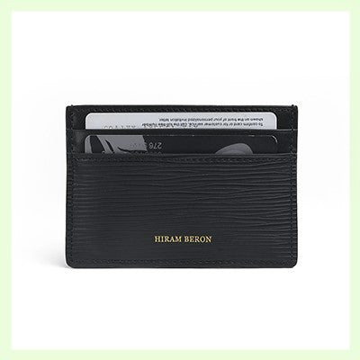 hiram beron monogrammed leather card holder real leather sli