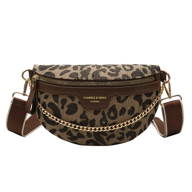womens retro fashion leopard print shoulder bag