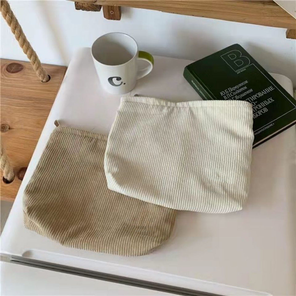 corduroy canvas makeup bag simple