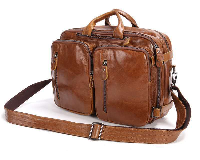 mens multi functional first layer imported leather bag