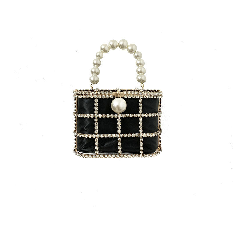 womens fashion casual pearl bucket dinner bag