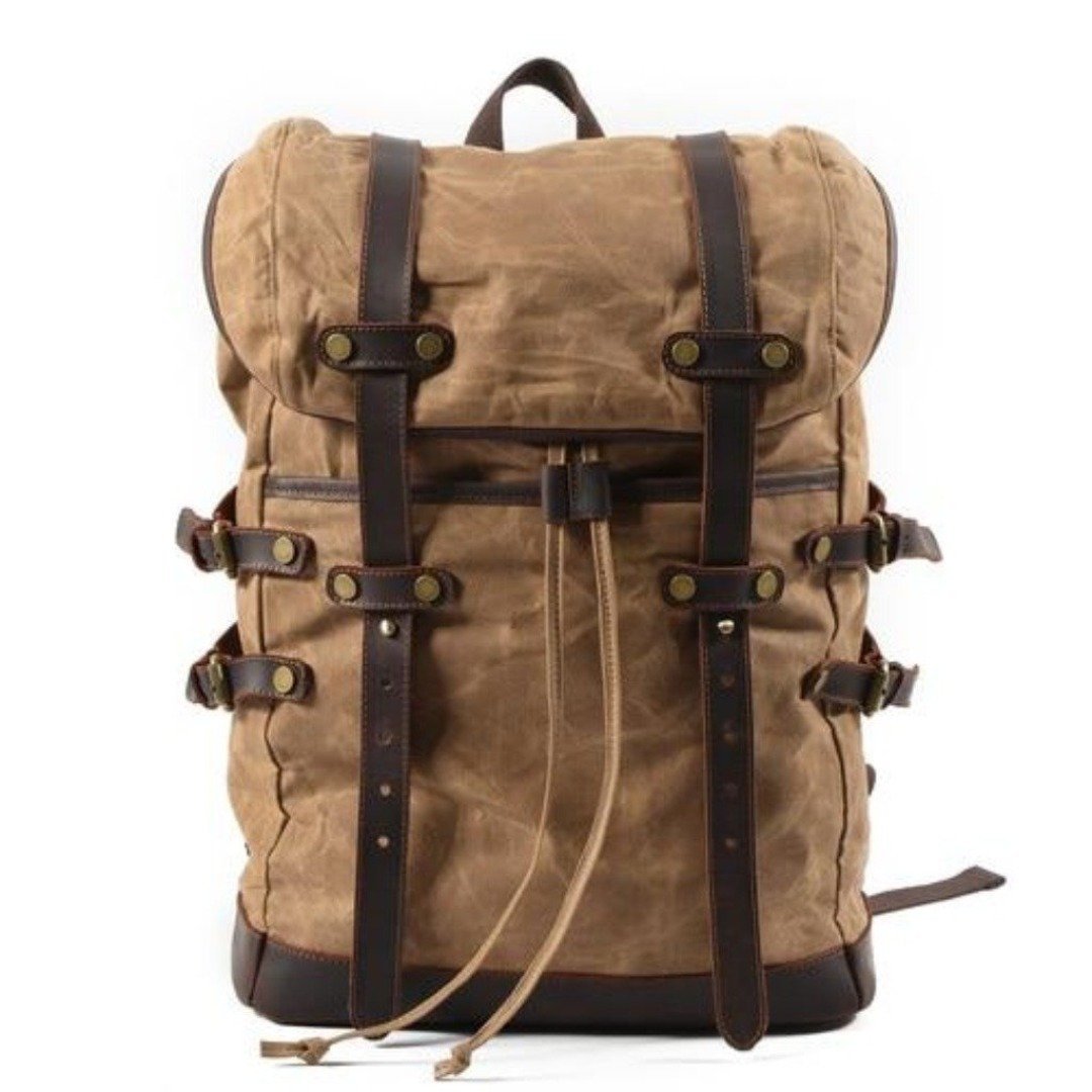 canvas mens bag leisure backpack mens waterproof outdoor travel bag