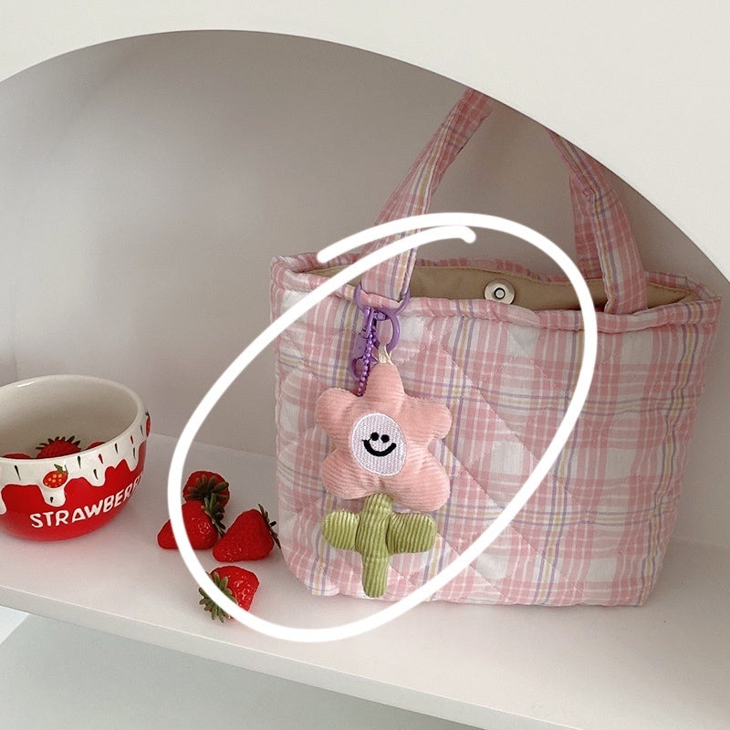 Sweet Quilted Small Flower Handbag All-match And Portable