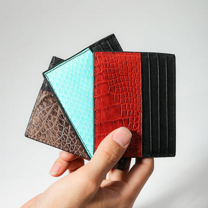 multiple card slots genuine leather ultra thin card holder wallet