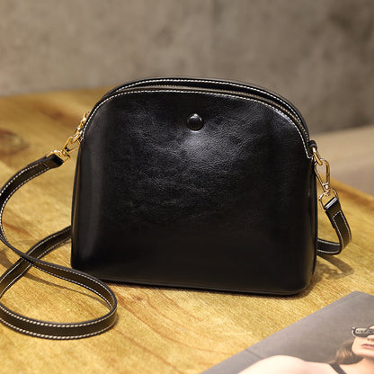 niche female leather one shoulder crossbody bag