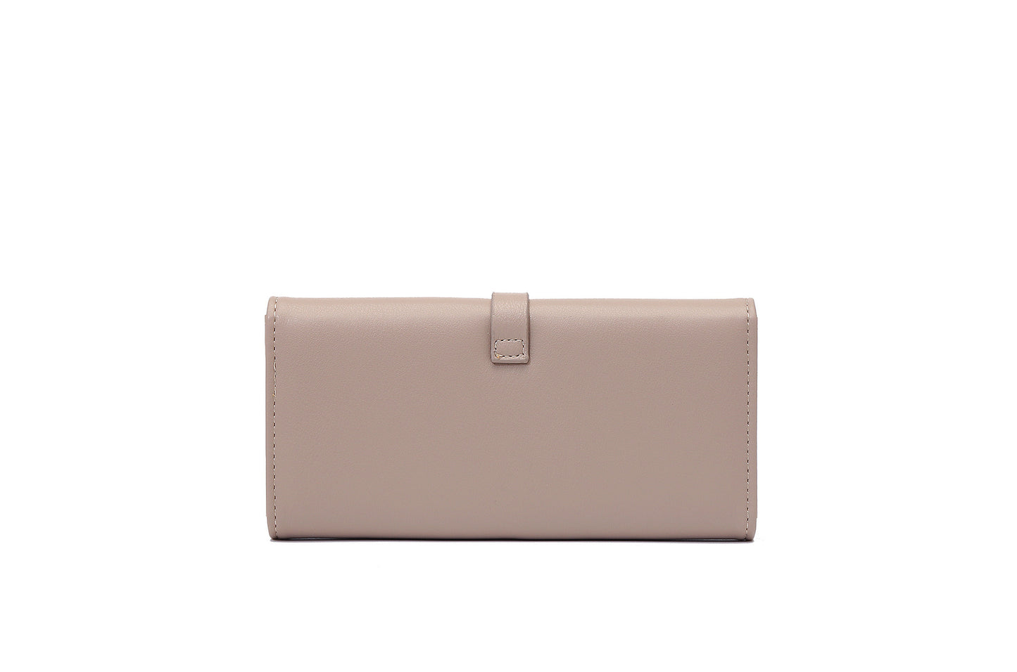 long metal buckle simple tri fold clutch