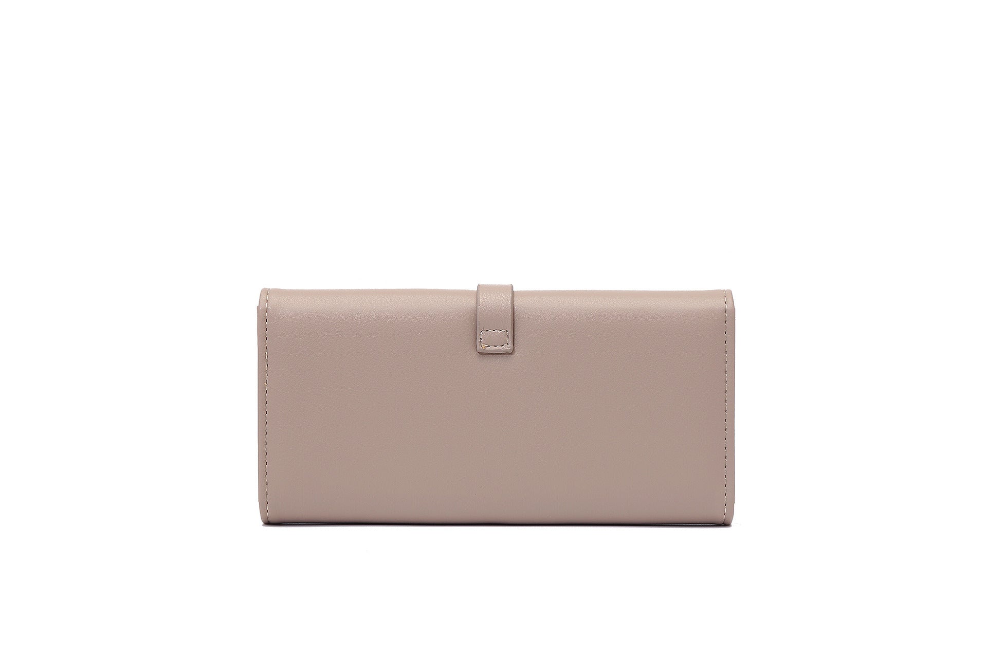 long metal buckle simple tri fold clutch