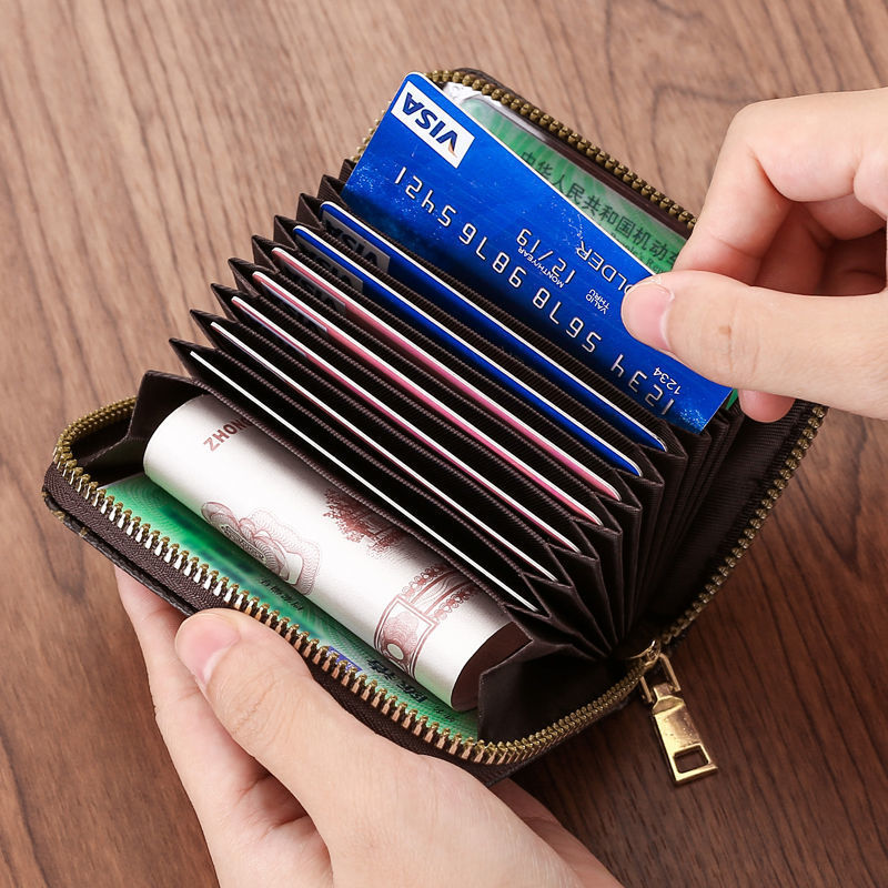 womens multi card slot zipper coin purse card holder