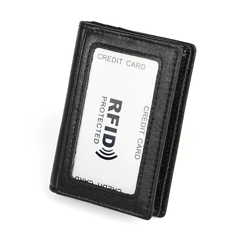 leather anti magnetic rfid anti theft swiping change document package card holder