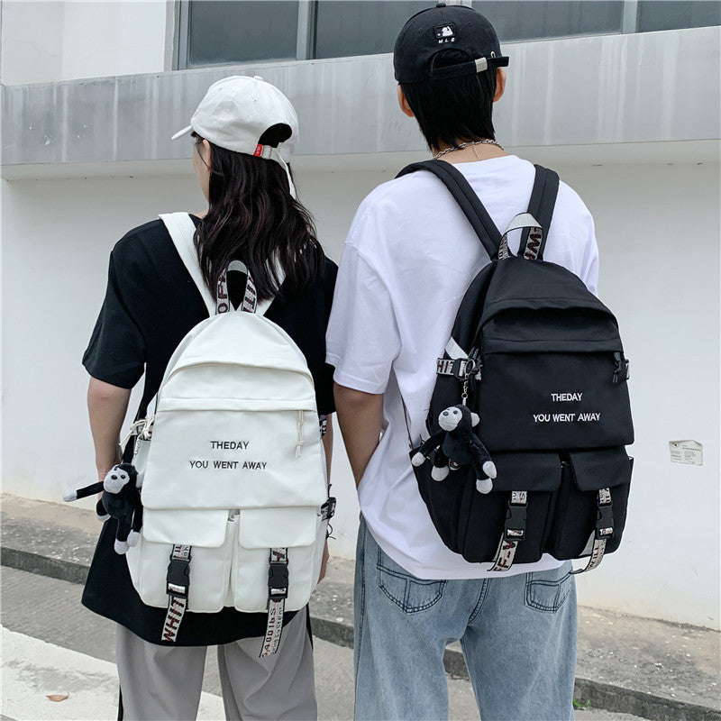 backpack female new korean style fashion brand college style schoolbag male college student leisure simple backpack