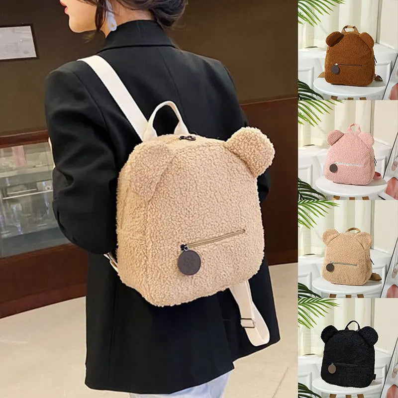 bear backpacks portable children travel shopping rucksacks womens cute bear shaped shoulder backpack