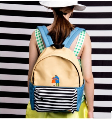 wild leisure hit color backpack student school bag