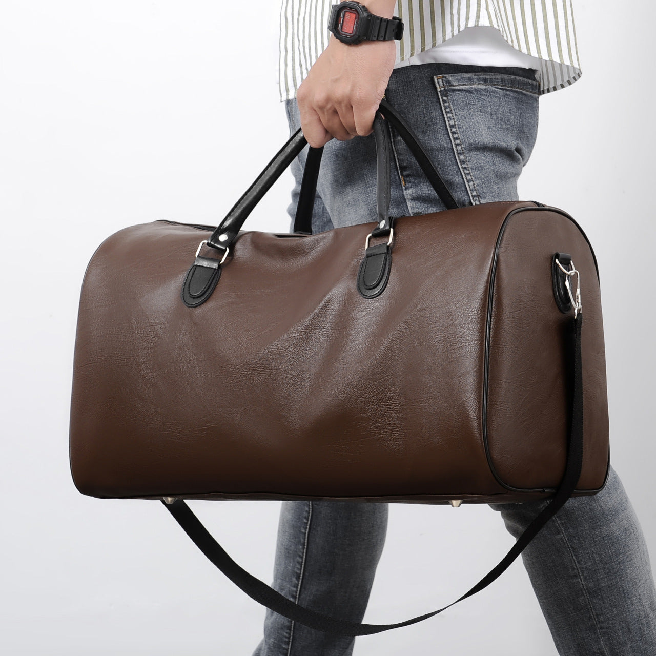 fashion commuter leather portable travel bag