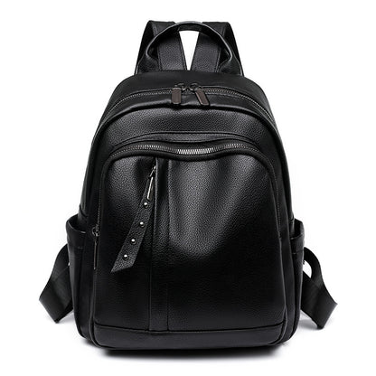 light luxury high grade backpack womens backpack pu soft leather fashion simple waterproof large capacity travel bag