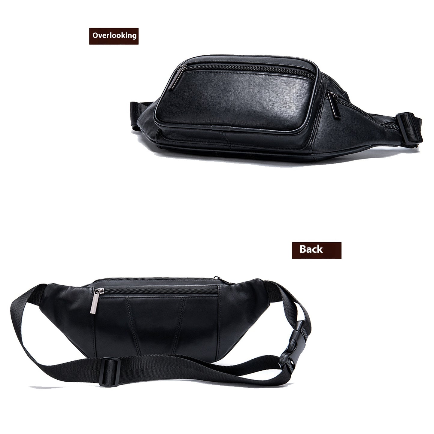 mens sheepskin mobile phone waist bag sports leisure
