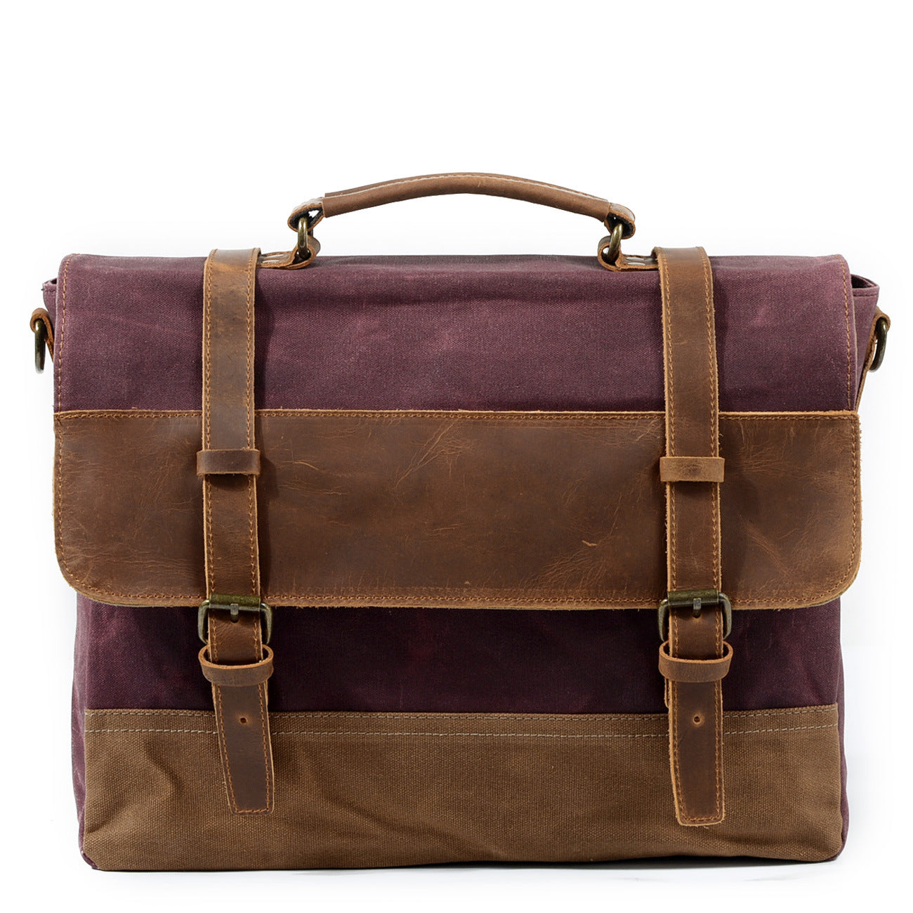 waterproof oil wax canvas with leather briefcase
