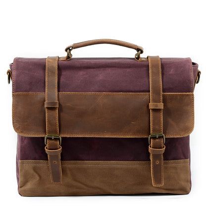 waterproof oil wax canvas with leather briefcase