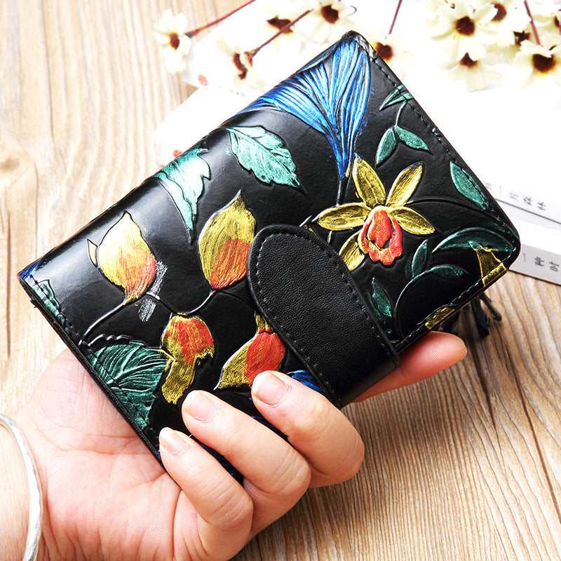 fashion womens leather wallet short