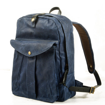 retro outdoor large capacity canvas stitching backpack