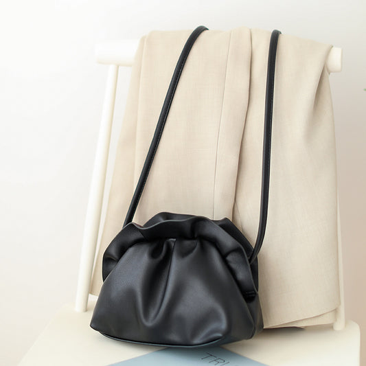 korean retro soft skin dumpling bag female fashion one shoulder diagonal small bag