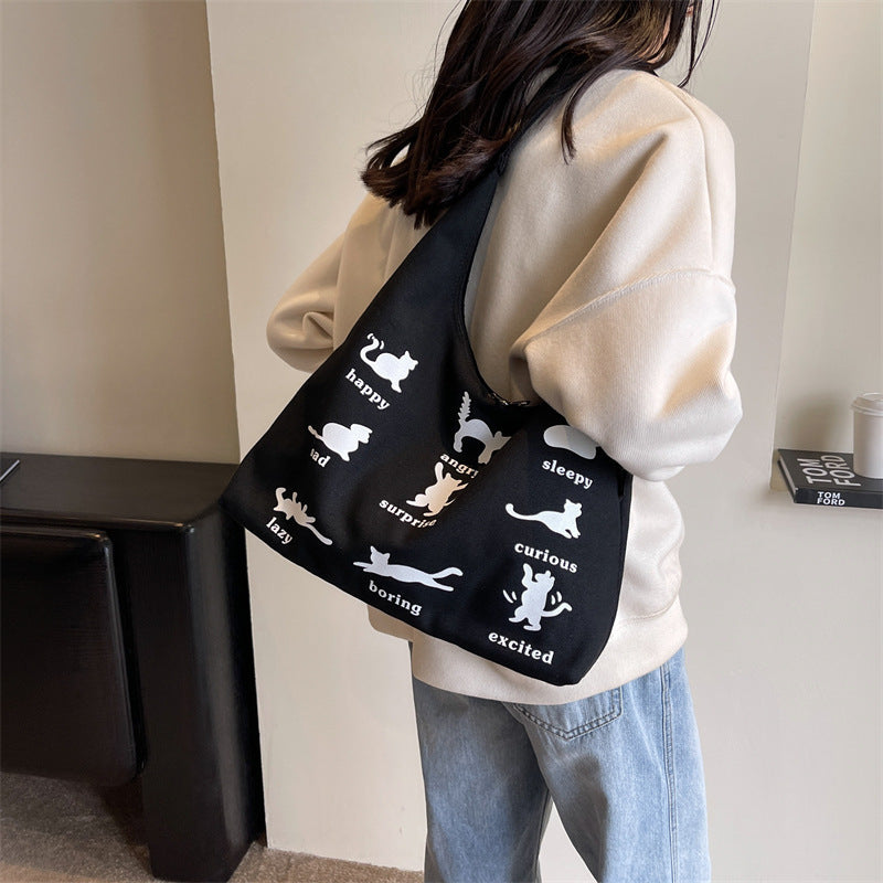 canvas bag womens one shoulder summer small japanese korean idle style original handbags large capacity