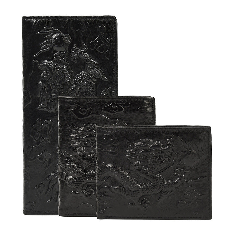 mens leather wallet embossed wallet crazy horse leather