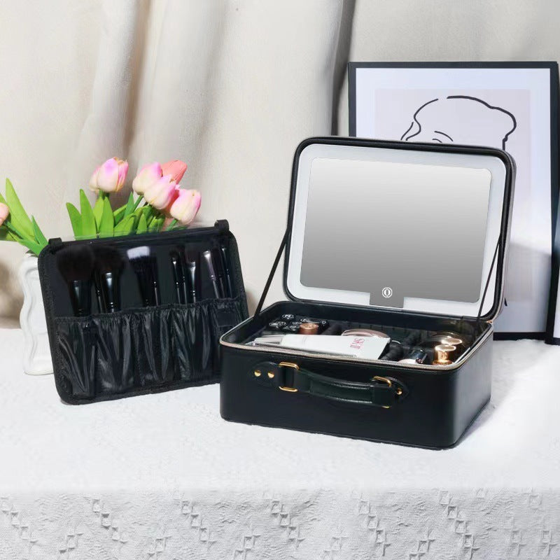 large capacity high end three color illuminated makeup box